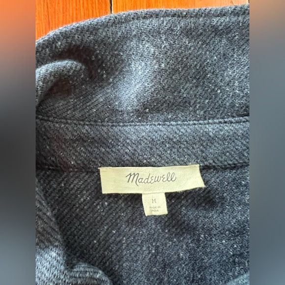 NWOT Madewell Men's Dark Blue Donegal Twill Long Sleeve Button-Up Shirt Medium - Picture 10 of 11
